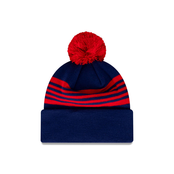 Melbourne Demons Heritage Stripe Beanie with Pom