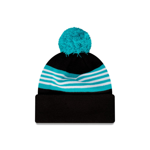 Port Adelaide Power Heritage Stripe Beanie with Pom