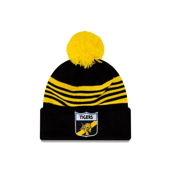 Richmond Tigers Heritage Stripe Beanie with Pom