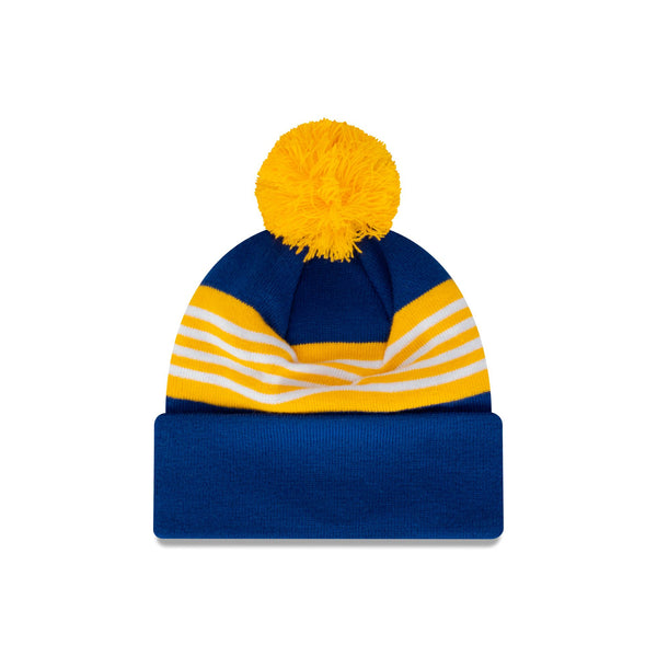 West Coast Eagles Heritage Stripe Beanie with Pom