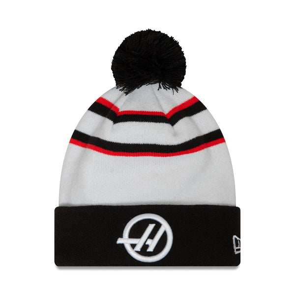 Haas F1 Kevin Magnussen White Beanie with Pom