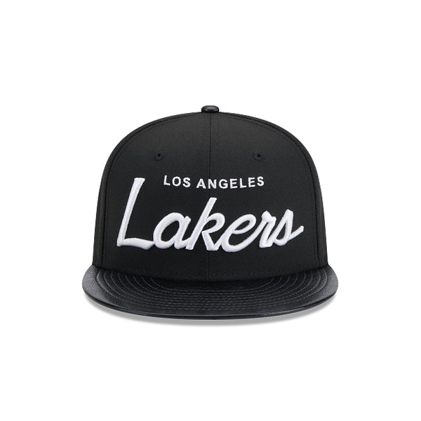 Los Angeles Lakers Faux Leather Visor 9FIFTY Snapback