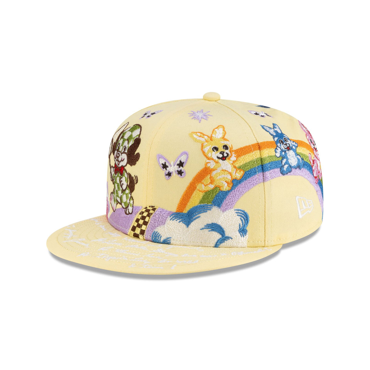 Kenzo Black Yellow White Grid Print Cap Kenzo Monogram bucket hat in black and white|FB65AC904F3002 main image 2