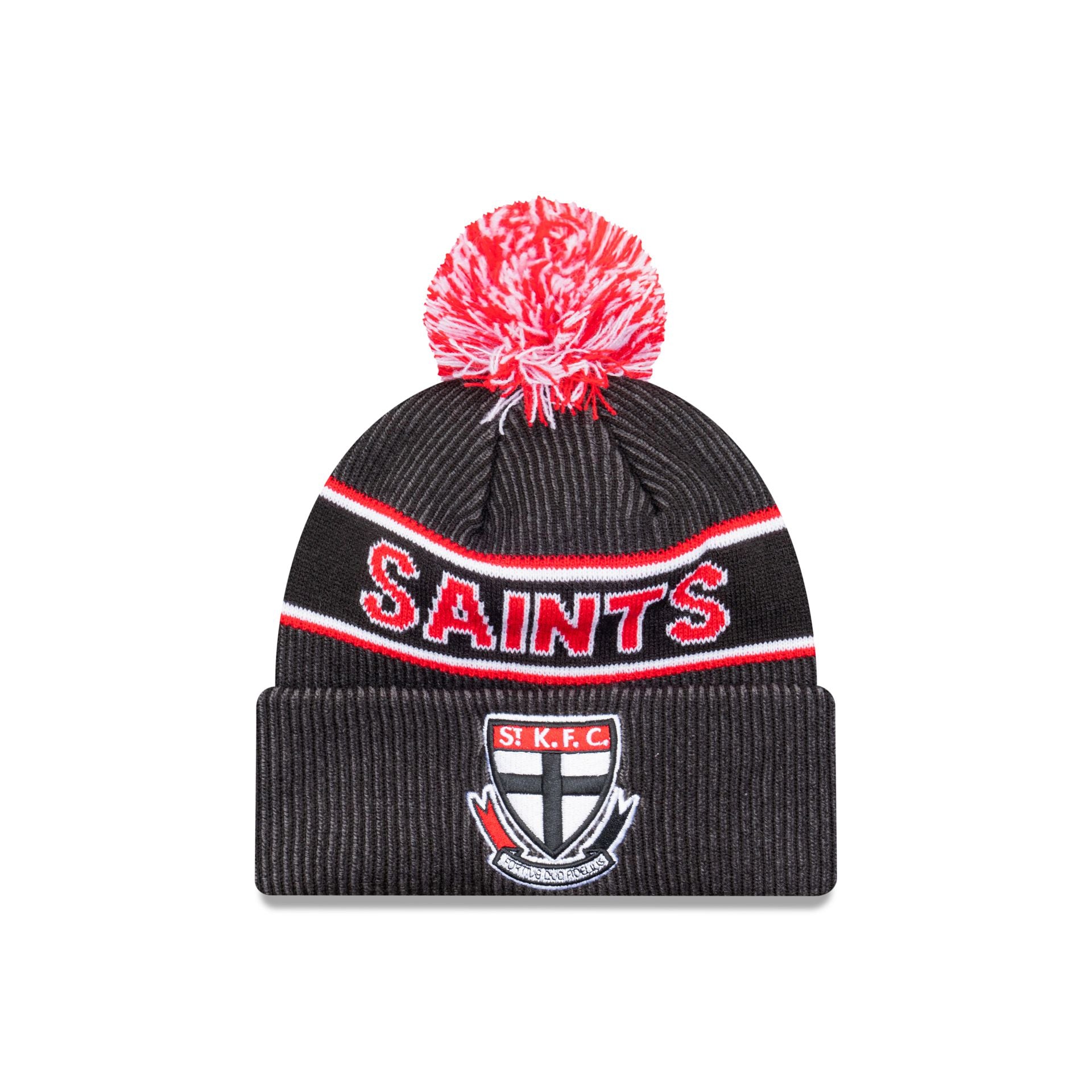 St. Kilda Saints Official Team Colours Beanie with Pom Hat New Era Cap Australia