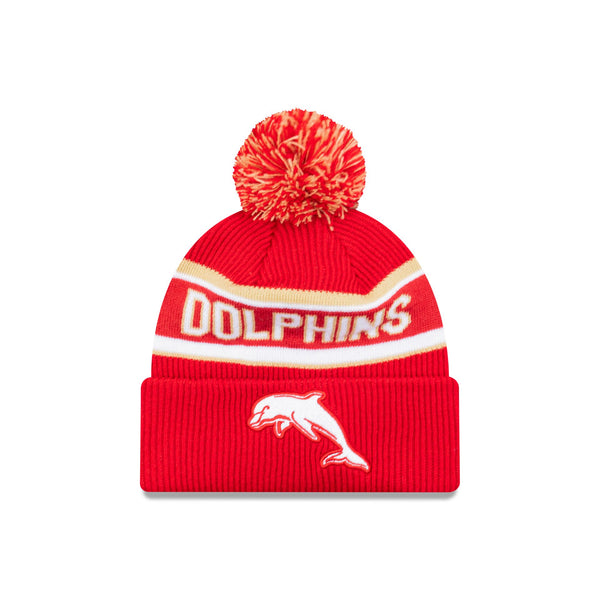 The Dolphins Official Team Colours Beanie with Pom New Era