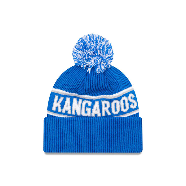 North Melbourne Kangaroos Official Team Colours Beanie with Pom