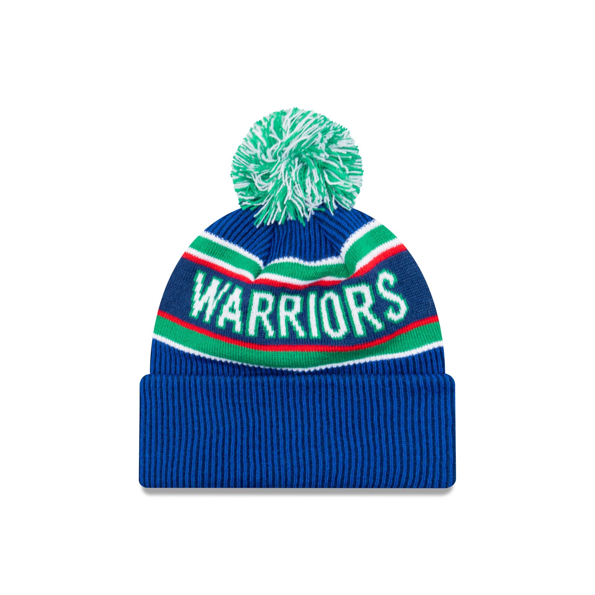 One New Zealand Warriors Official Team Colours Beanie with Pom Hat