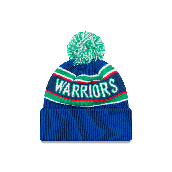 One New Zealand Warriors Official Team Colours Beanie with Pom