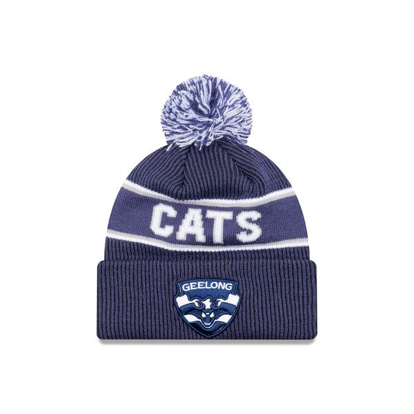 Geelong Cats Official Team Colours Beanie with Pom New Era
