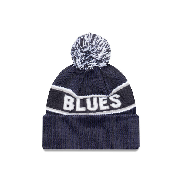 Carlton Blues Official Team Colours Beanie with Pom