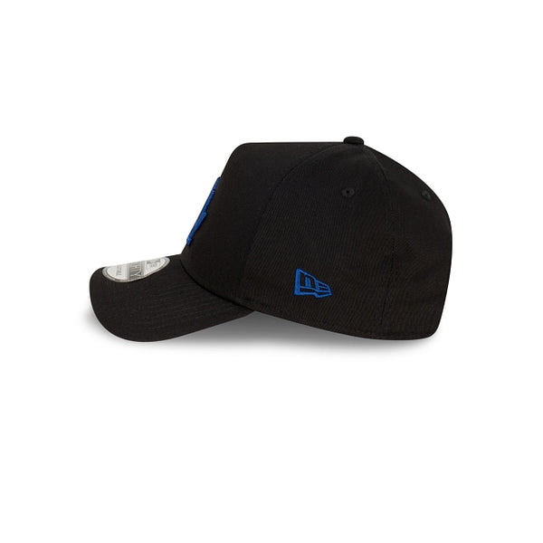 Los Angeles Dodgers Black with Official Team Colours Logo 9FORTY A-Frame Snapback