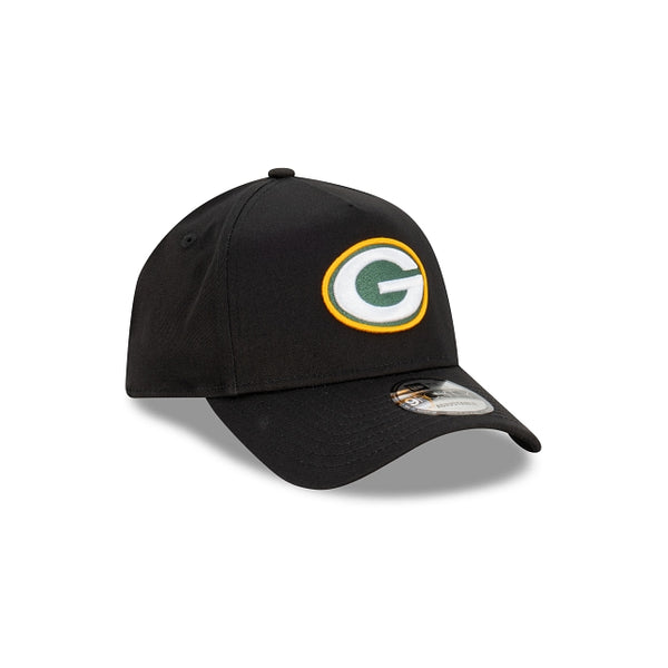 Green Bay Packers Black with Official Team Colours Logo 9FORTY A-Frame Snapback