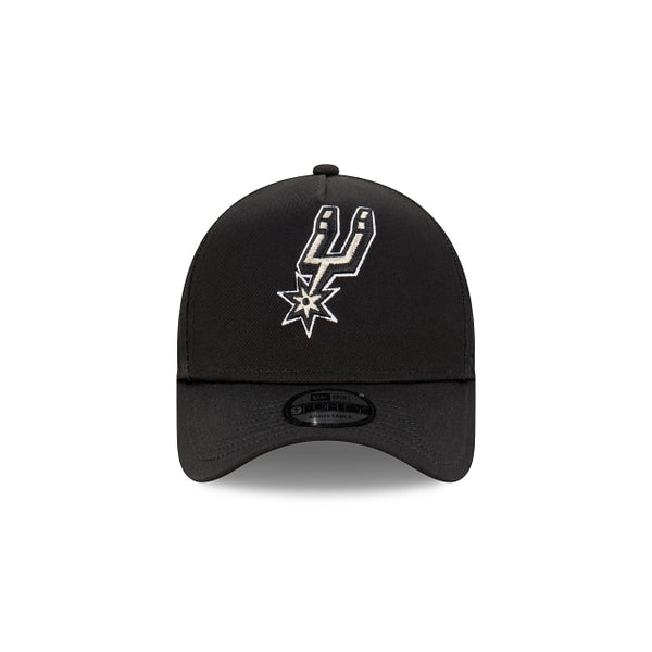 San Antonio Spurs Black with Official Team Colours Logo 9FORTY A-Frame Snapback