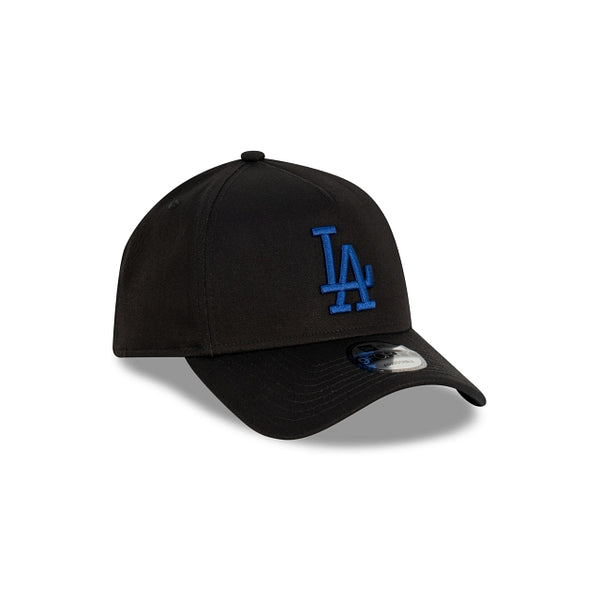 Los Angeles Dodgers Black with Official Team Colours Logo 9FORTY A-Frame Snapback