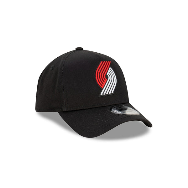 Portland Trailblazers Black with Official Team Colours Logo 9FORTY A-Frame Snapback