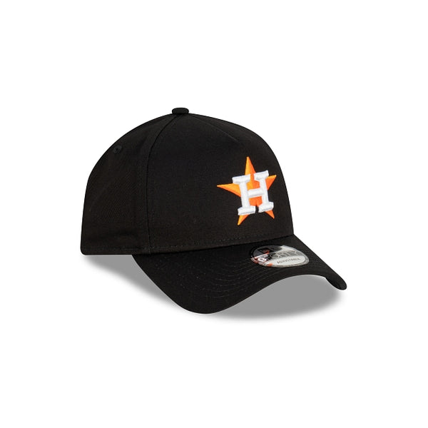 Houston Astros Black with Official Team Colours Logo 9FORTY A-Frame Snapback