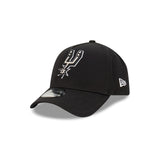 San Antonio Spurs Black with Official Team Colours Logo 9FORTY A-Frame Snapback New Era