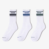New Era Essentials Wordmark Multi-Stripe Socks 3-Pack Black/Blue/Green