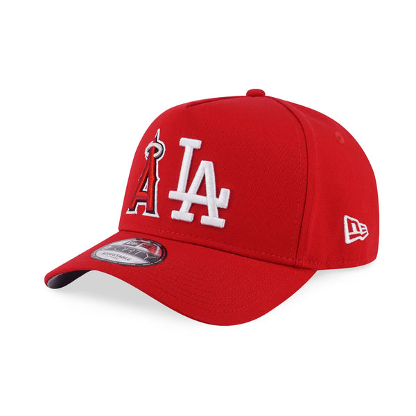 Los Angeles Dodgers and Los Angeles Angels Freeway Series Red 9FORTY A-Frame Cloth Strap New Era
