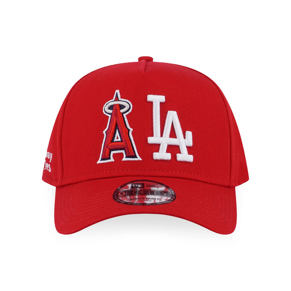 Los Angeles Dodgers and Los Angeles Angels Freeway Series Red 9FORTY A-Frame Cloth Strap