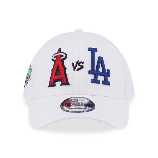 Los Angeles Dodgers and Los Angeles Angels Freeway Series White 9FORTY Cloth Strap