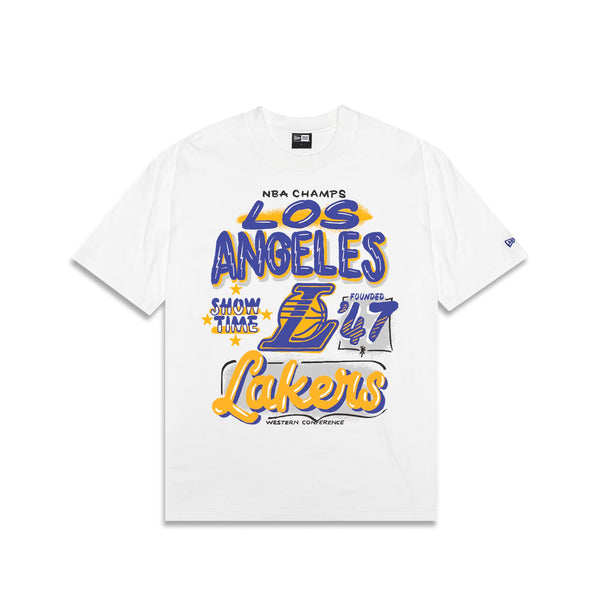 Los Angeles Lakers NBA Champs White Oversized T-Shirt