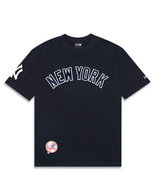 New York Yankees Wordmark Navy Oversized T-Shirt