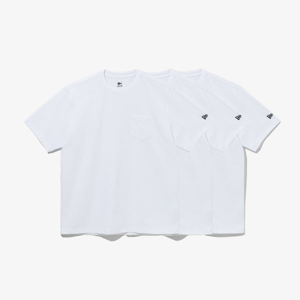 New Era Essentials White Pocket T-Shirt - Three Pack