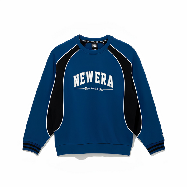 New Era Colour Block Crew Neck Sweatshirt Deep Blue