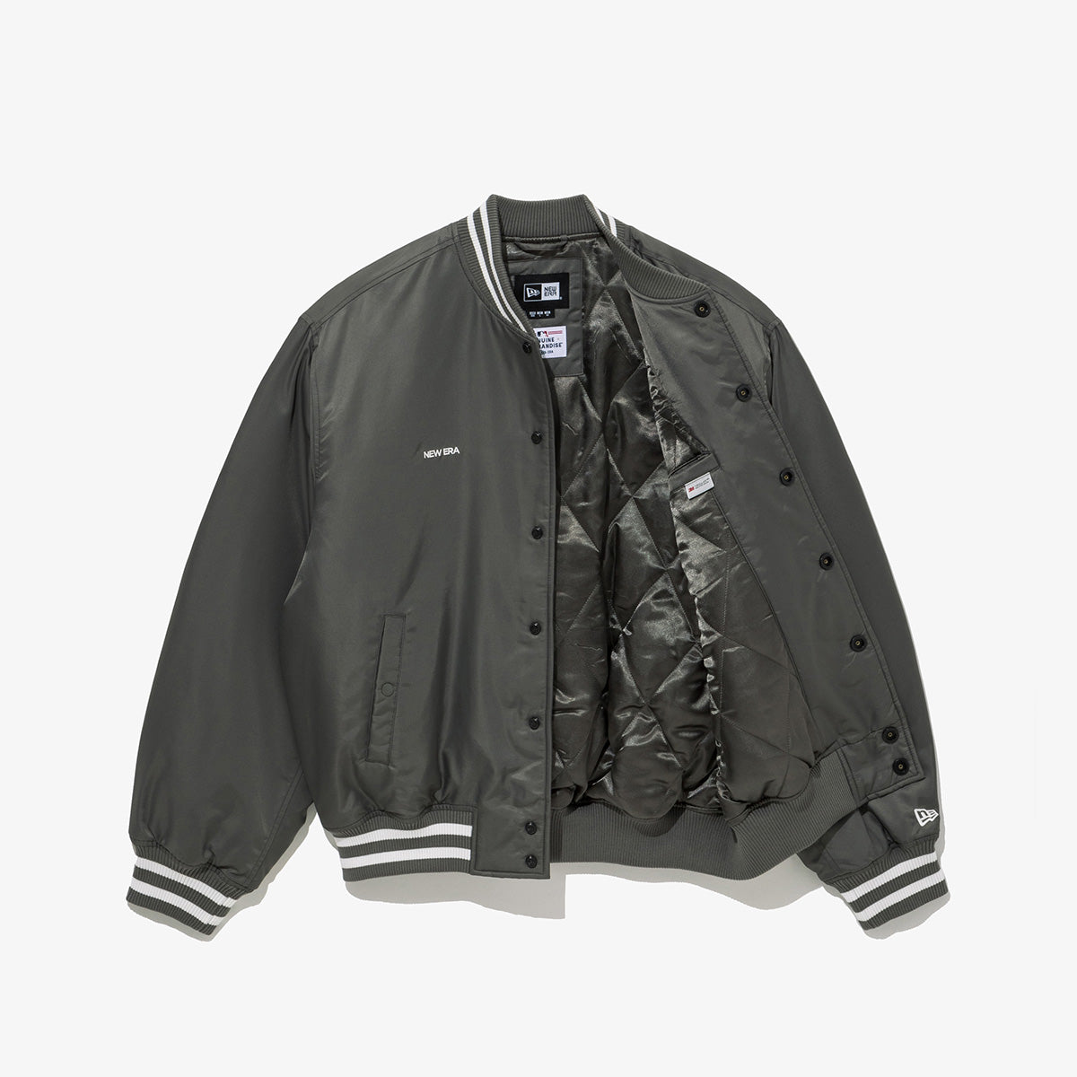 レオン Dodgers サテンジャケット シルバー Shoe Palace Los Angeles Dodgers World Series 2024 Rib Satin