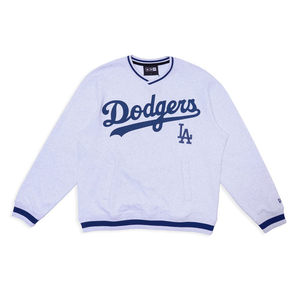 Los Angeles Dodgers Varsity V-Neck Crewneck Sweater - F