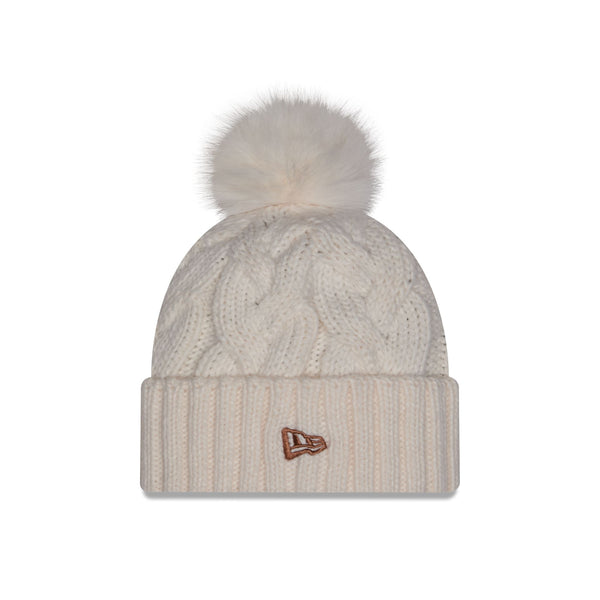 All Blacks Winter Cable Pom Ivory Beanie - LSIDE