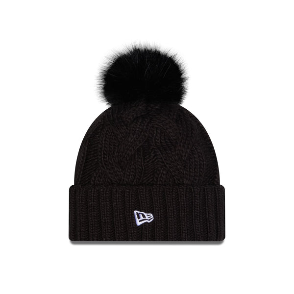 All Blacks Winter Cable Pom Black Beanie - LSIDE