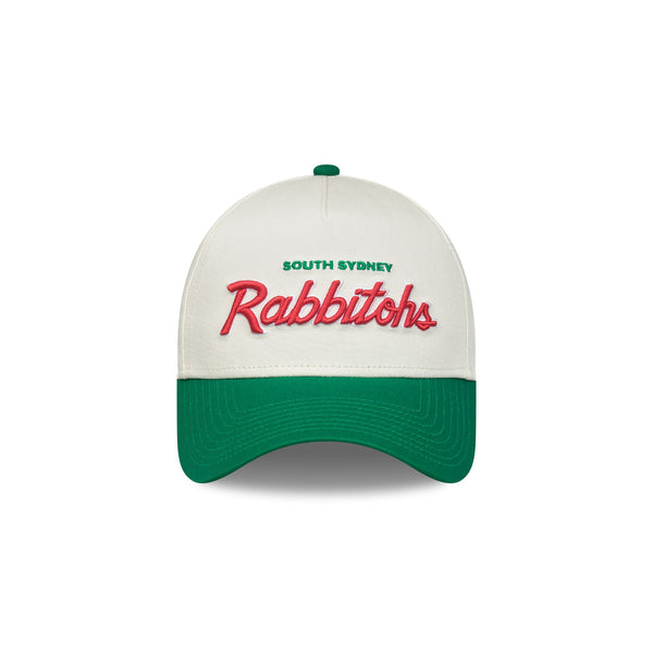 South Sydney Rabbitohs Chrome Script Heritage 9FORTY A-Frame Snapback - F