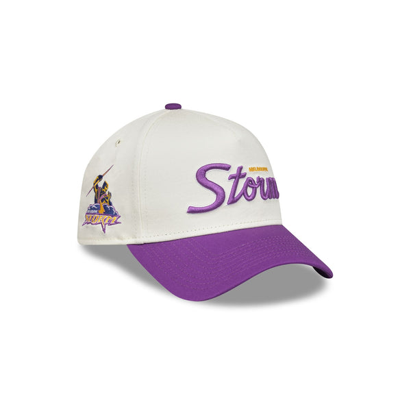 Melbourne Storm Chrome Script Heritage 9FORTY A-Frame Snapback - 3QR