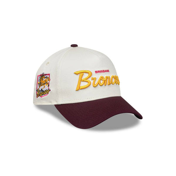 Brisbane Broncos Chrome Script Heritage 9FORTY A-Frame Snapback - 3QR