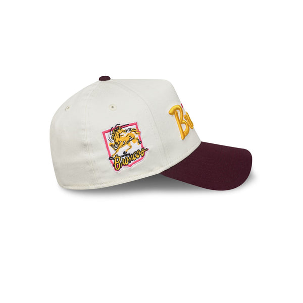 Brisbane Broncos Chrome Script Heritage 9FORTY A-Frame Snapback - RSIDE