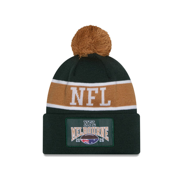 NFL Melbourne Game Dark Grey White Beanie - F