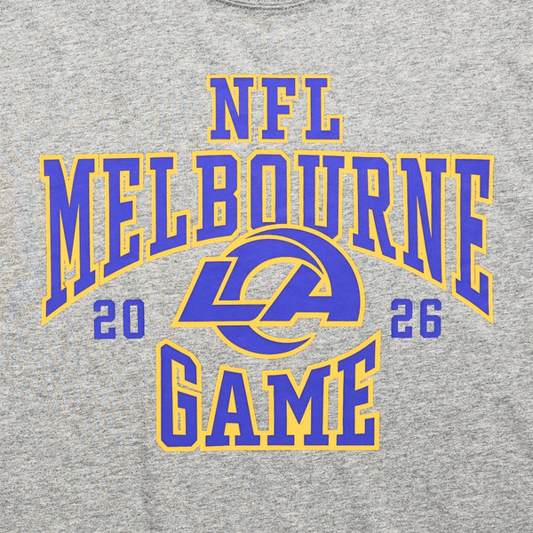 Los Angeles Rams NFL Melbourne 2026 Script T-Shirt Grey Marle