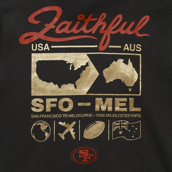 San Francisco 49ers SF to Melbourne Hoodie Black - 5