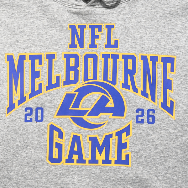 Los Angeles Rams NFL Melbourne 2026 Script Hoodie Grey Marle