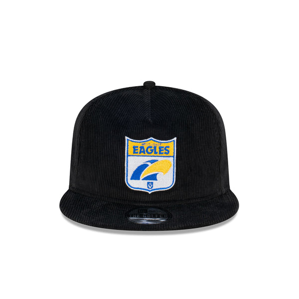 West Coast Eagles Black Corduroy The Golfer Snapback