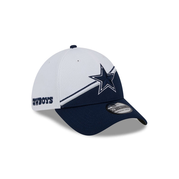 Dallas Cowboys White Sideline 39THIRTY Stretch Fit