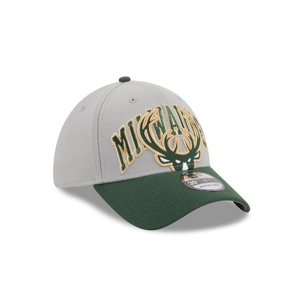 Milwaukee Bucks Tip-Off 2023 Grey 39THIRTY Stretch Fit
