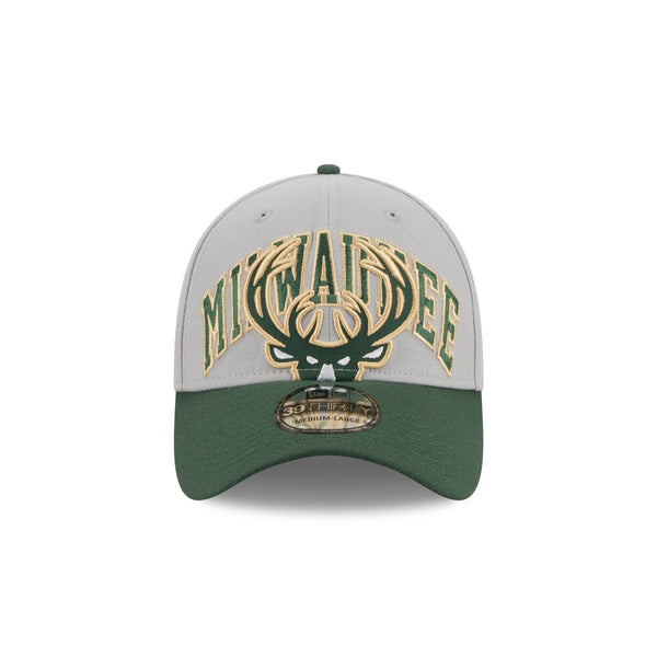 Milwaukee Bucks Tip-Off 2023 Grey 39THIRTY Stretch Fit