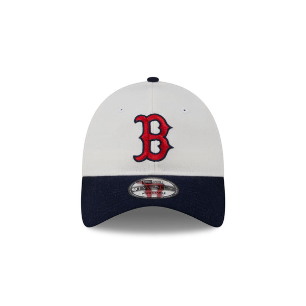 Boston Red Sox Plaid 9TWENTY Leather Strap