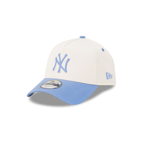 New York Yankees Chainstitch Two-Tone White and Blue 9FORTY A-Frame Snapback