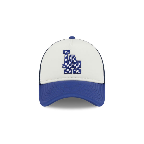 Los Angeles Dodgers Checkered Flag 9FORTY A-Frame Snapback Trucker