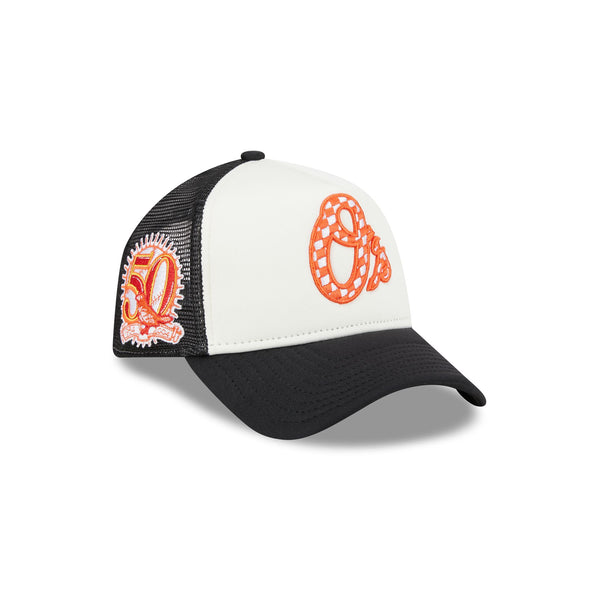 Baltimore Orioles Checkered Flag 9FORTY A-Frame Snapback Trucker