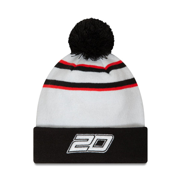 Haas F1 Kevin Magnussen White Beanie with Pom